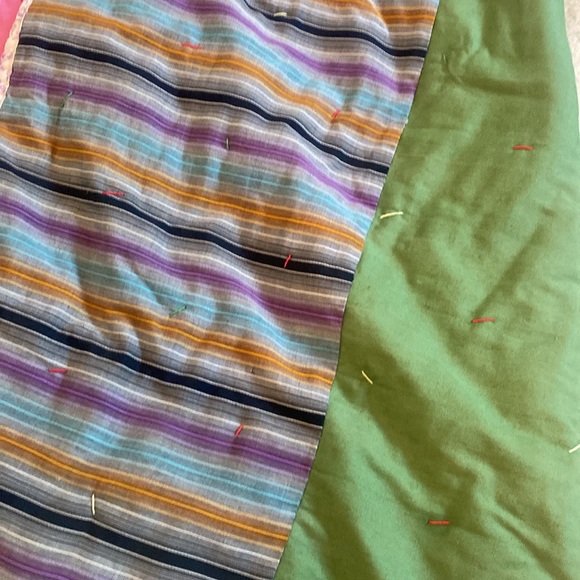 Handmade Vintage Square Tie Quilt 53 x 35 Inches - Picture 6 of 15